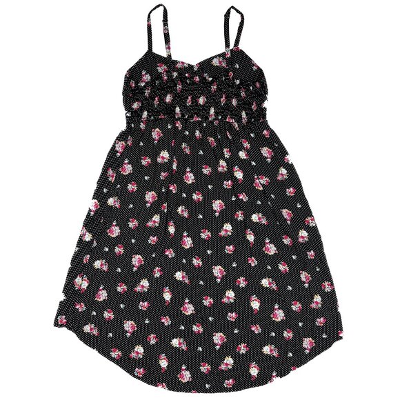 torrid Polka Dot Floral Print High-Low Strappy Summer Dress Smocked Sz 2 - NWOT - Picture 5 of 7